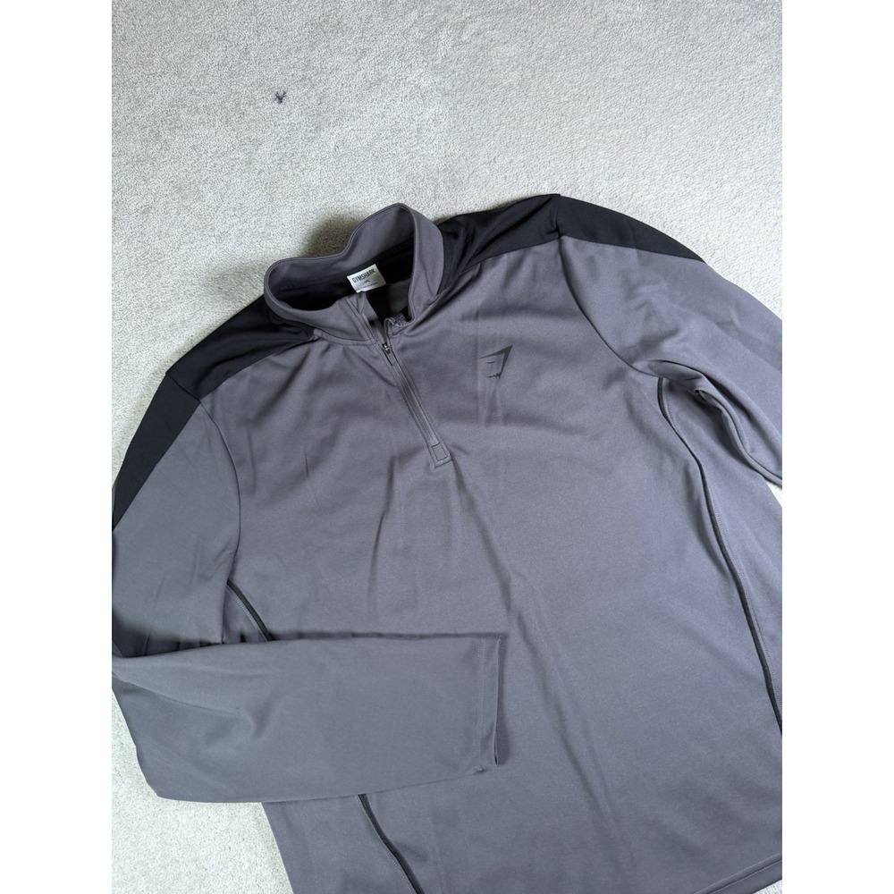 Gymshark Arrival Block 1/4 Zip Pullover Shirt Jacket Black Mens Size X/Large